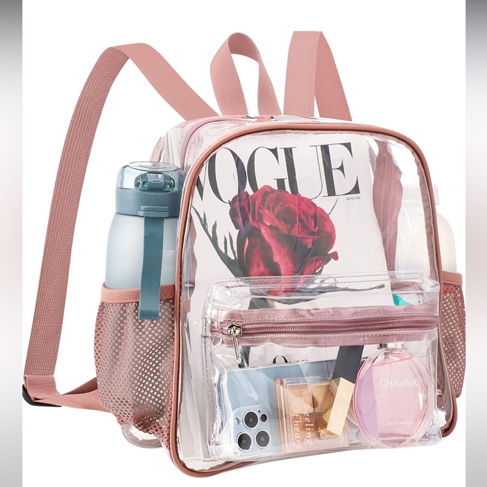 Clear Backpack, Stadium, Travel Approved - Clear Mini Backpack Women Girls Men